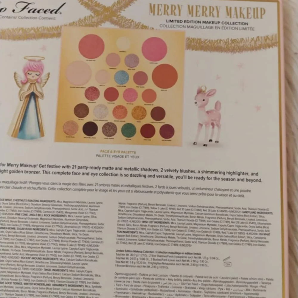 🎄FIRM! NWT TOO FACED MERRY MERRY MAKEUP FACE AND EYE PALETTE (LIMITED EDITION)